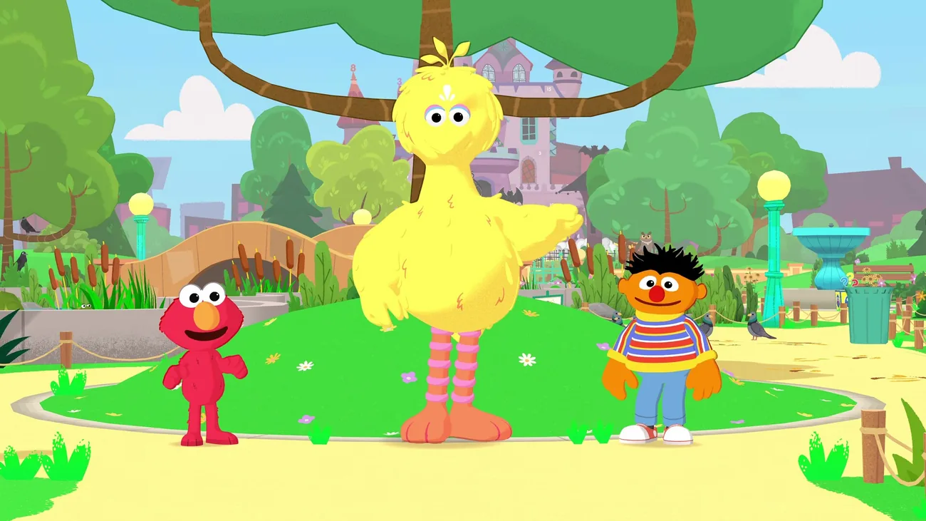 Big Bird, Elmo e gli altri amici animano il quartiere.