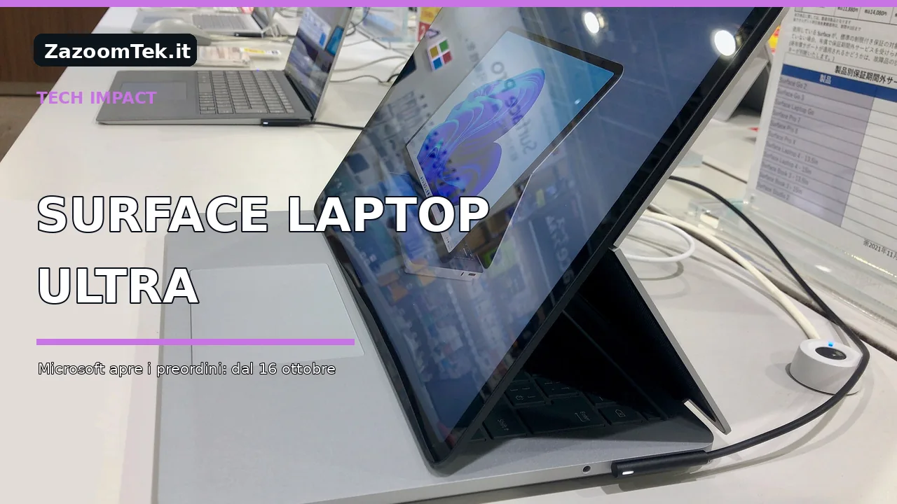 Microsoft Surface Laptop Ultra, preordini aperti: RTX Spark e prezzi da 2.599 dollari